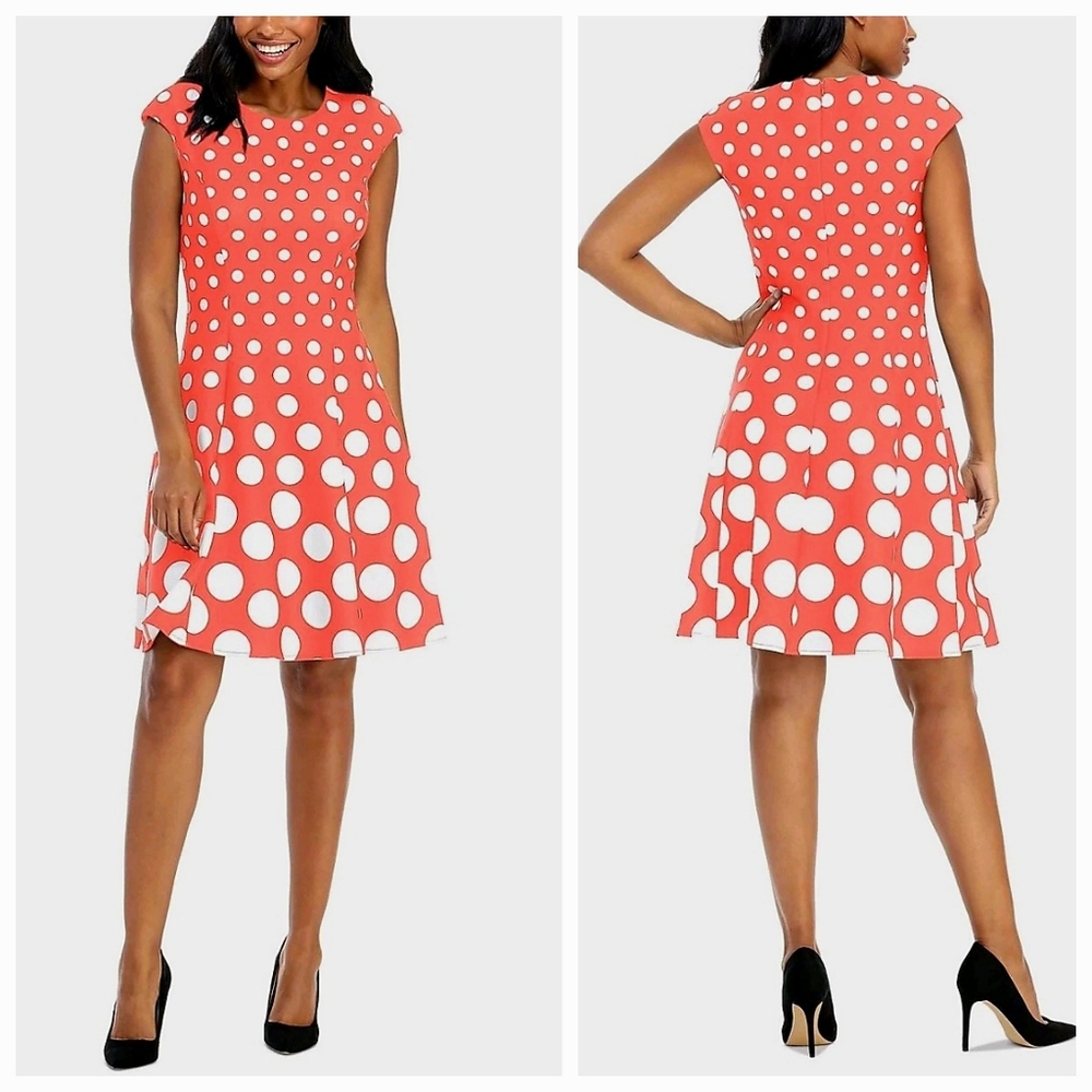 NWT London Times Fit-Flare Cap Sleeve Dress sz 4